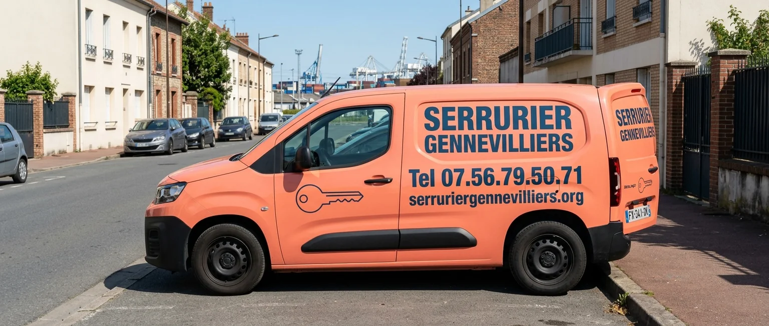 Véhicule Serrurier Gennevilliers avec coordonnées